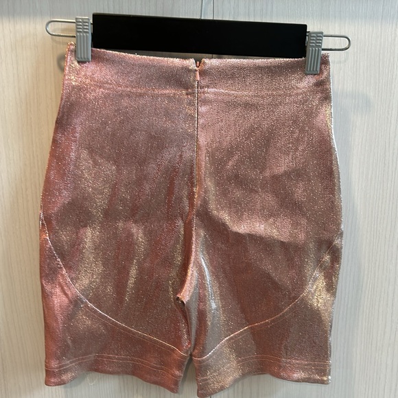NWOT AREA Lame Biker Short size small in Rose - Picture 7 of 9